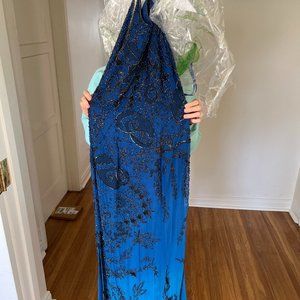 Vintage Beaded Blue Dress